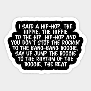 Old School Hip Hop Rap Lyric Sticker